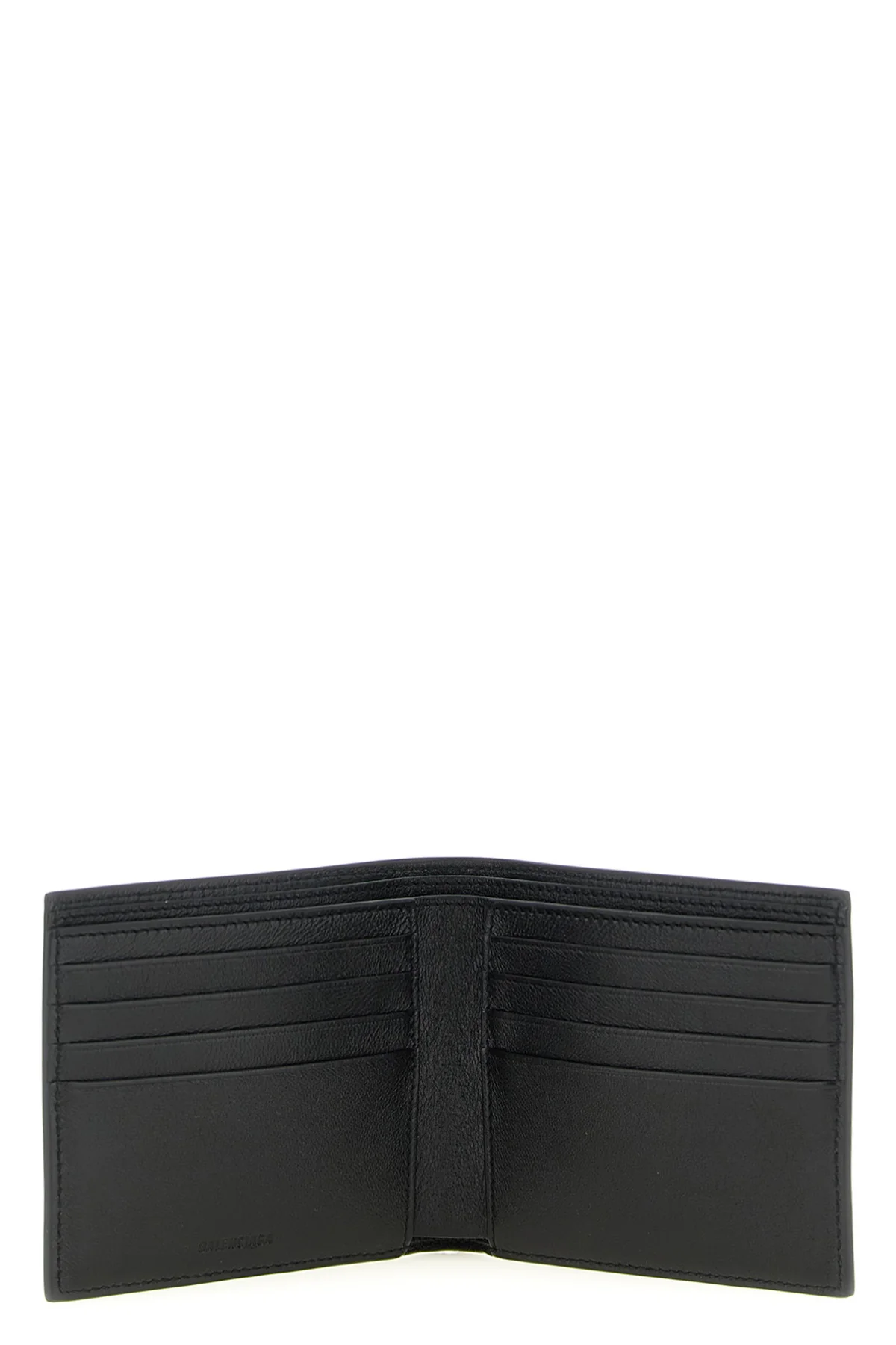 cash square black leather wallet