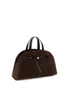 romy suede top handle bag