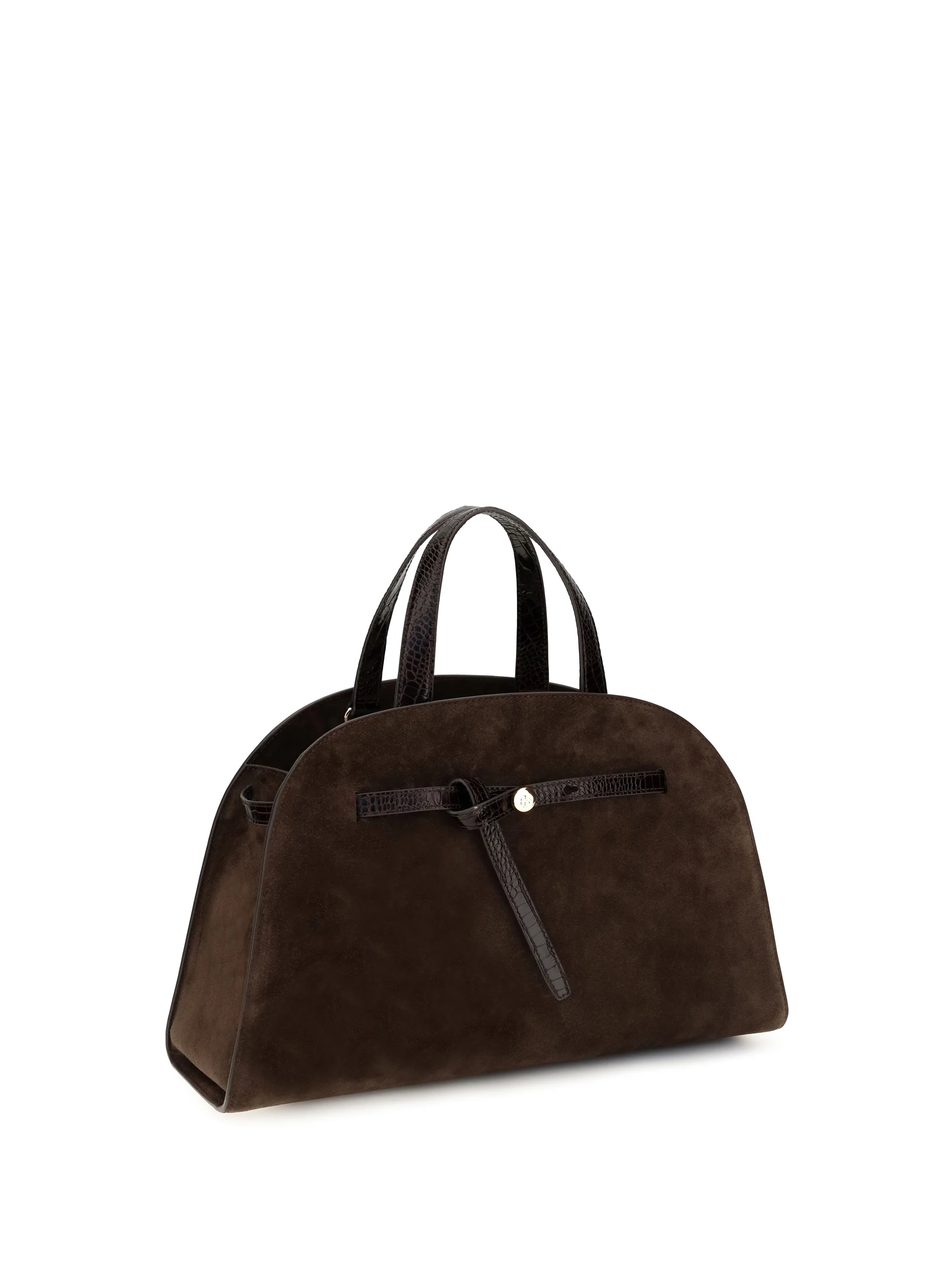 romy suede top handle bag