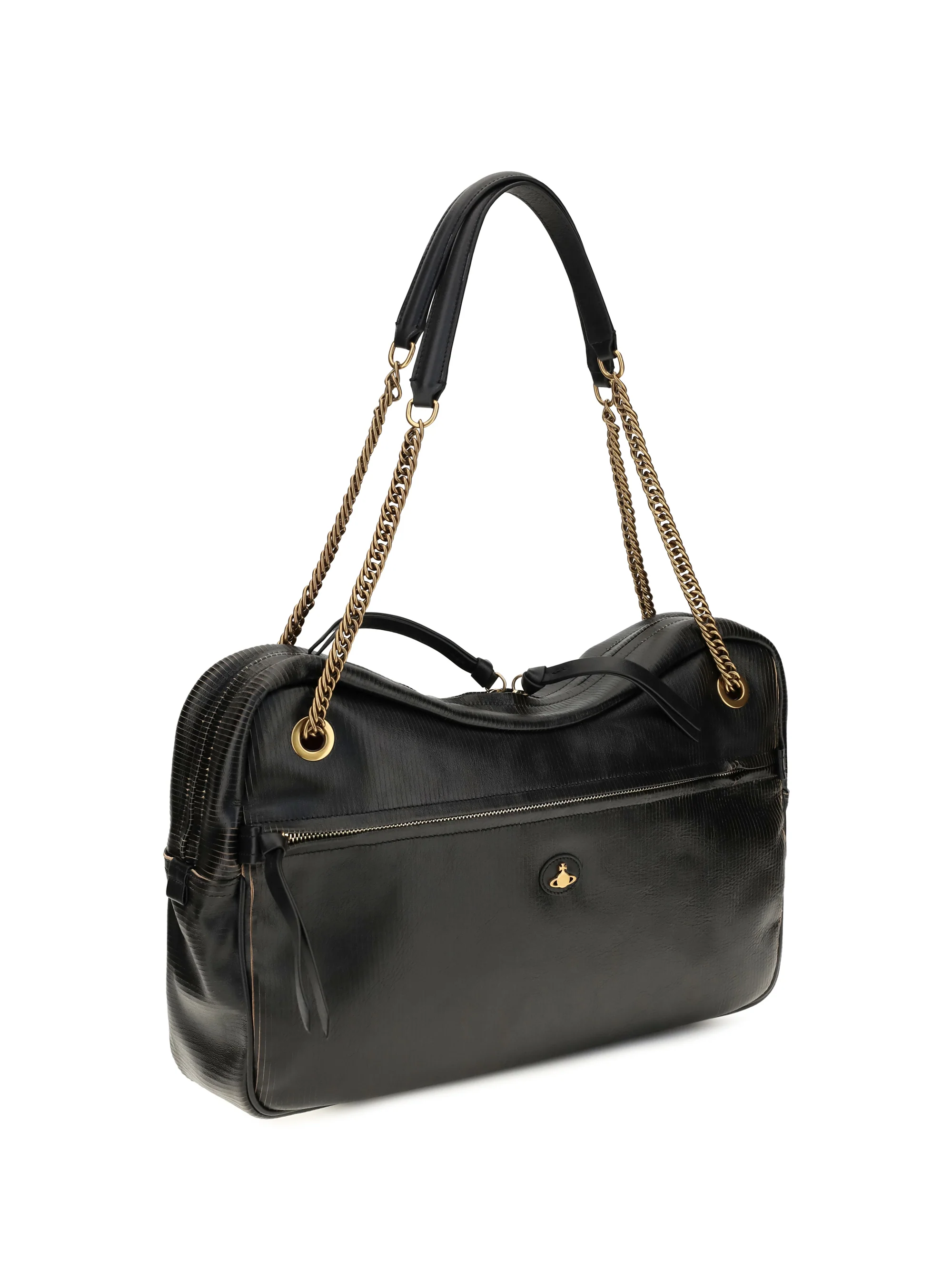 large dolce textured leather shoulder bag