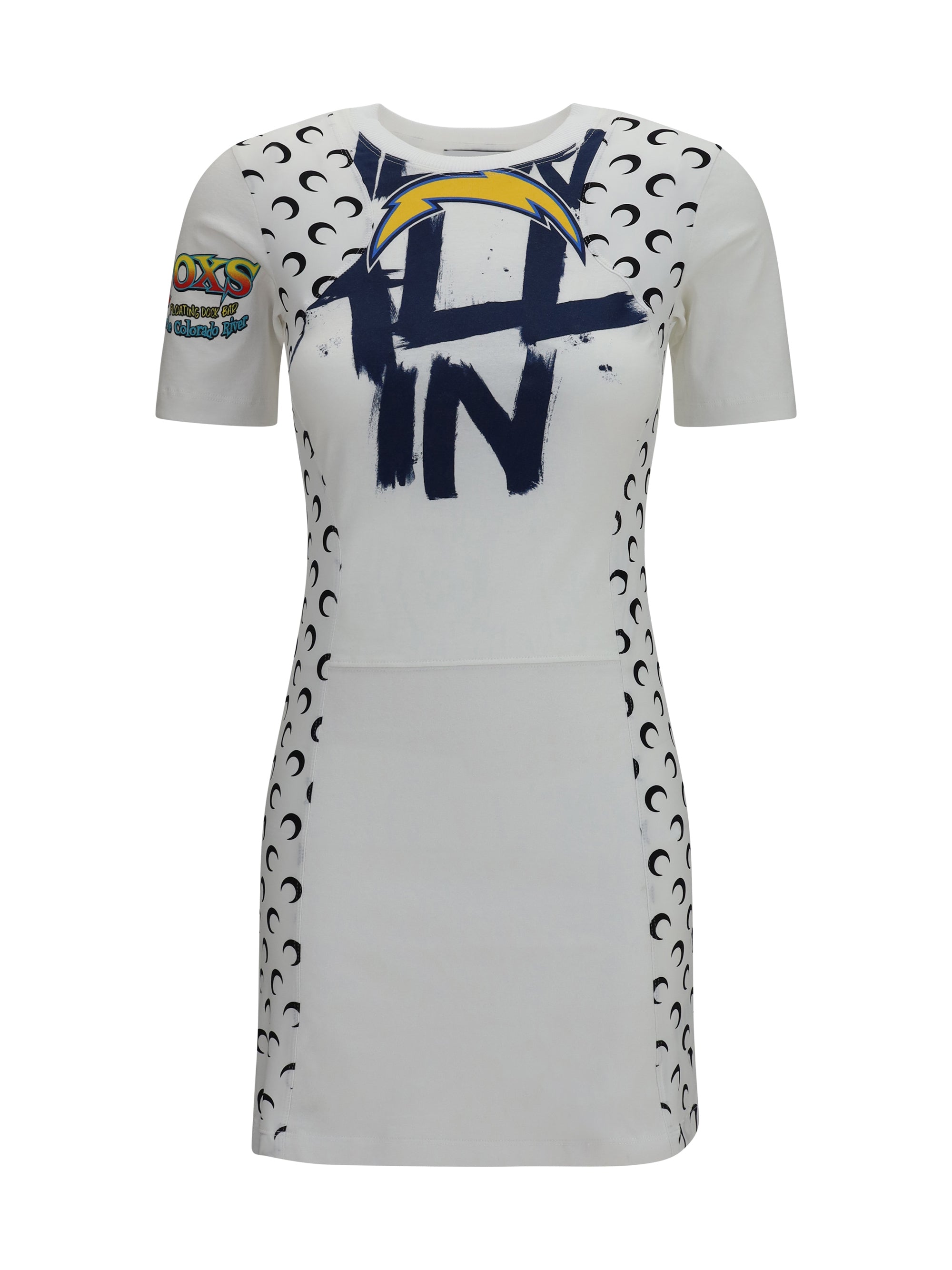 MARINE SERRE M fitted recycled jersey dress 