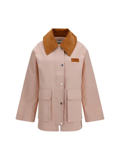 twill jacket with suede details