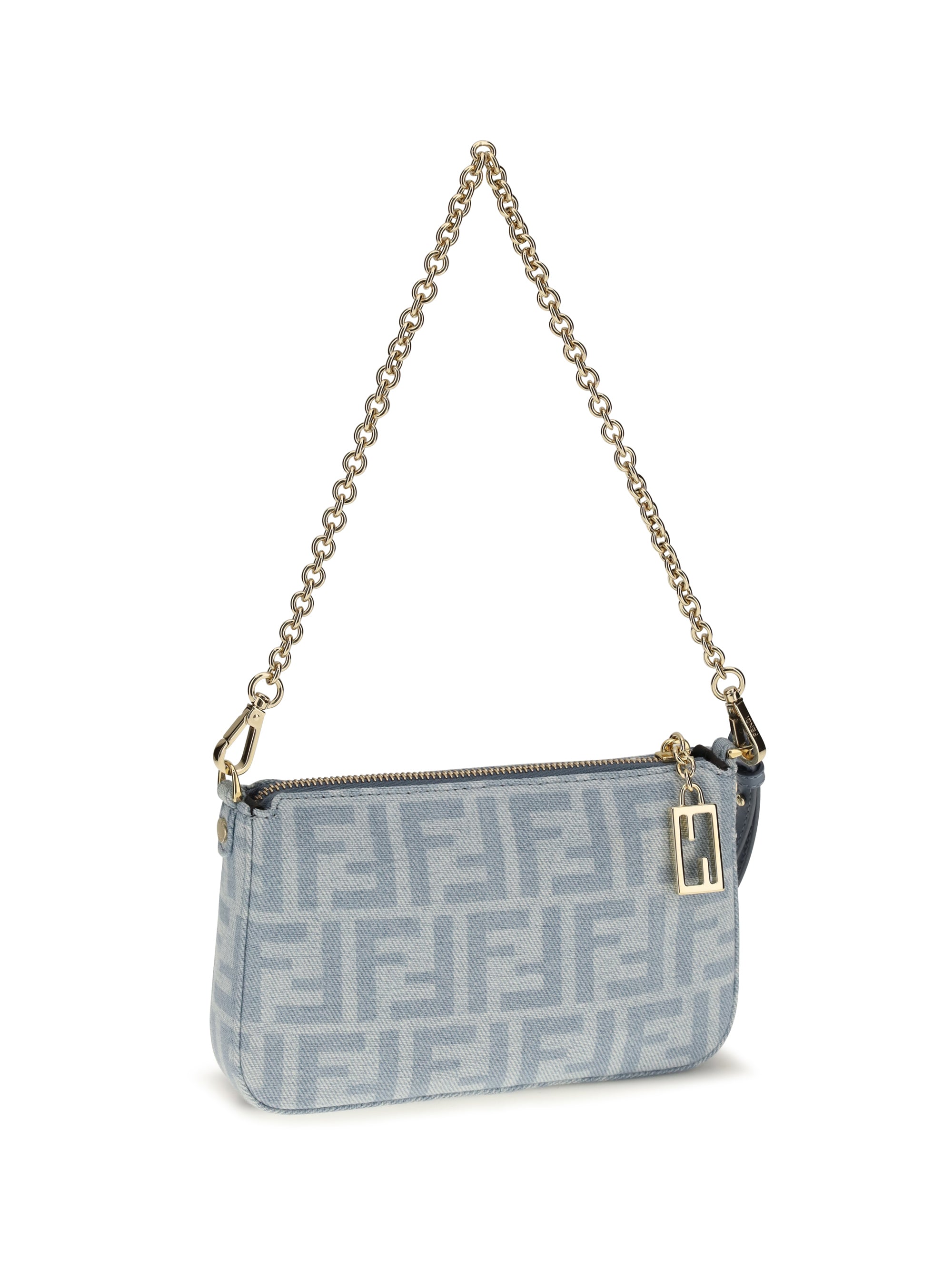 FENDI OS denim baguette clutch