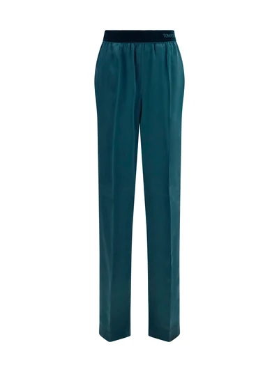 stretch silk satin pants