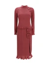 silk polka-dot midi dress with appliqué bows