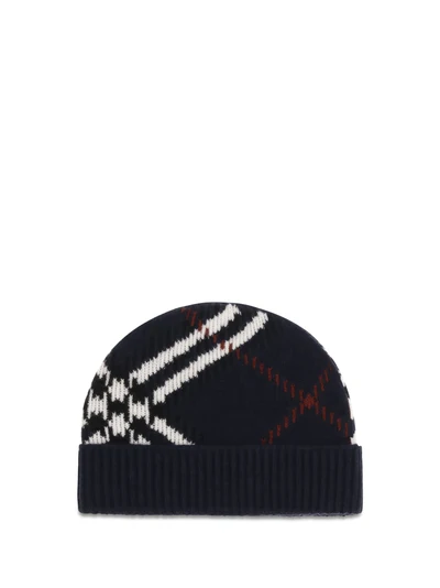 check cashmere-blend beanie