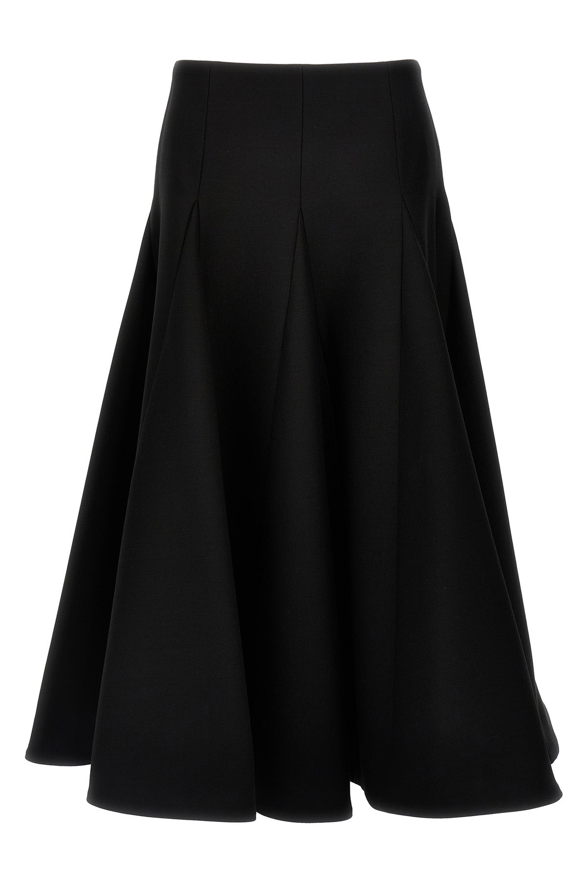 VALENTINO GARAVANI 40 solid crepe couture wool and silk skirt
