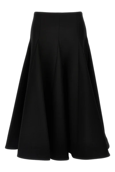 solid crepe couture wool and silk skirt