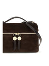romy slim suede top handle bag