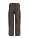straight-leg leather pants