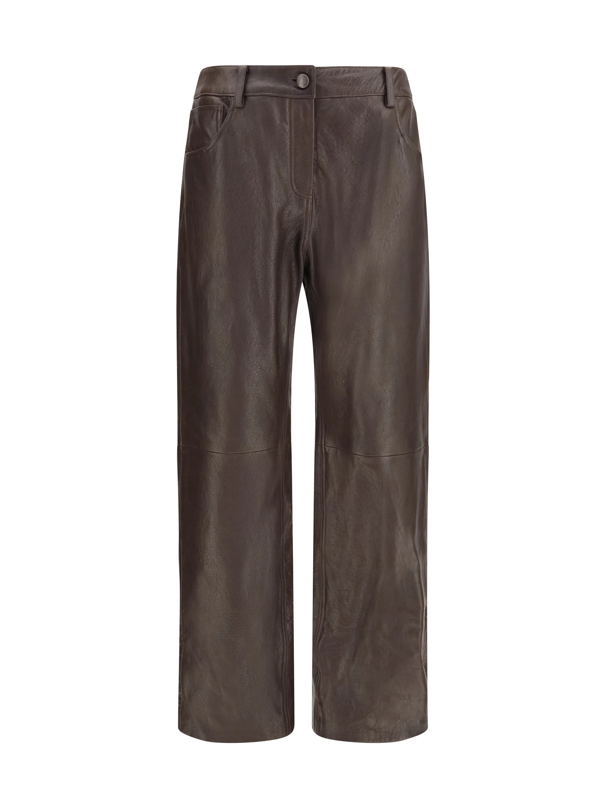 straight-leg leather pants