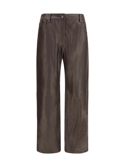 straight-leg leather pants