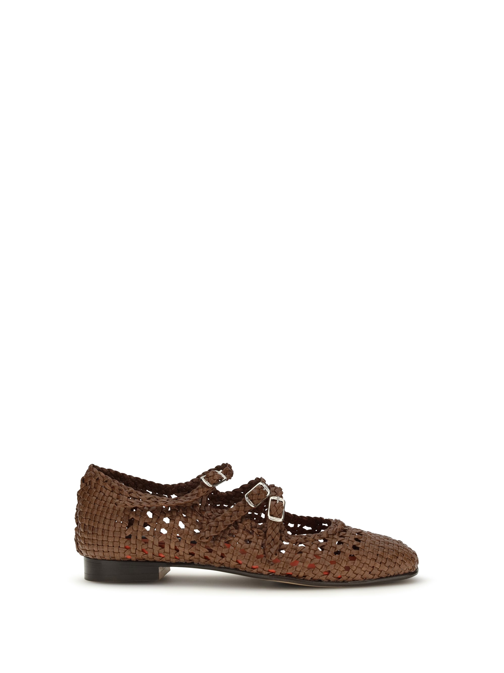 CAREL PARIS 36 woven leathe mary jane ballerinas