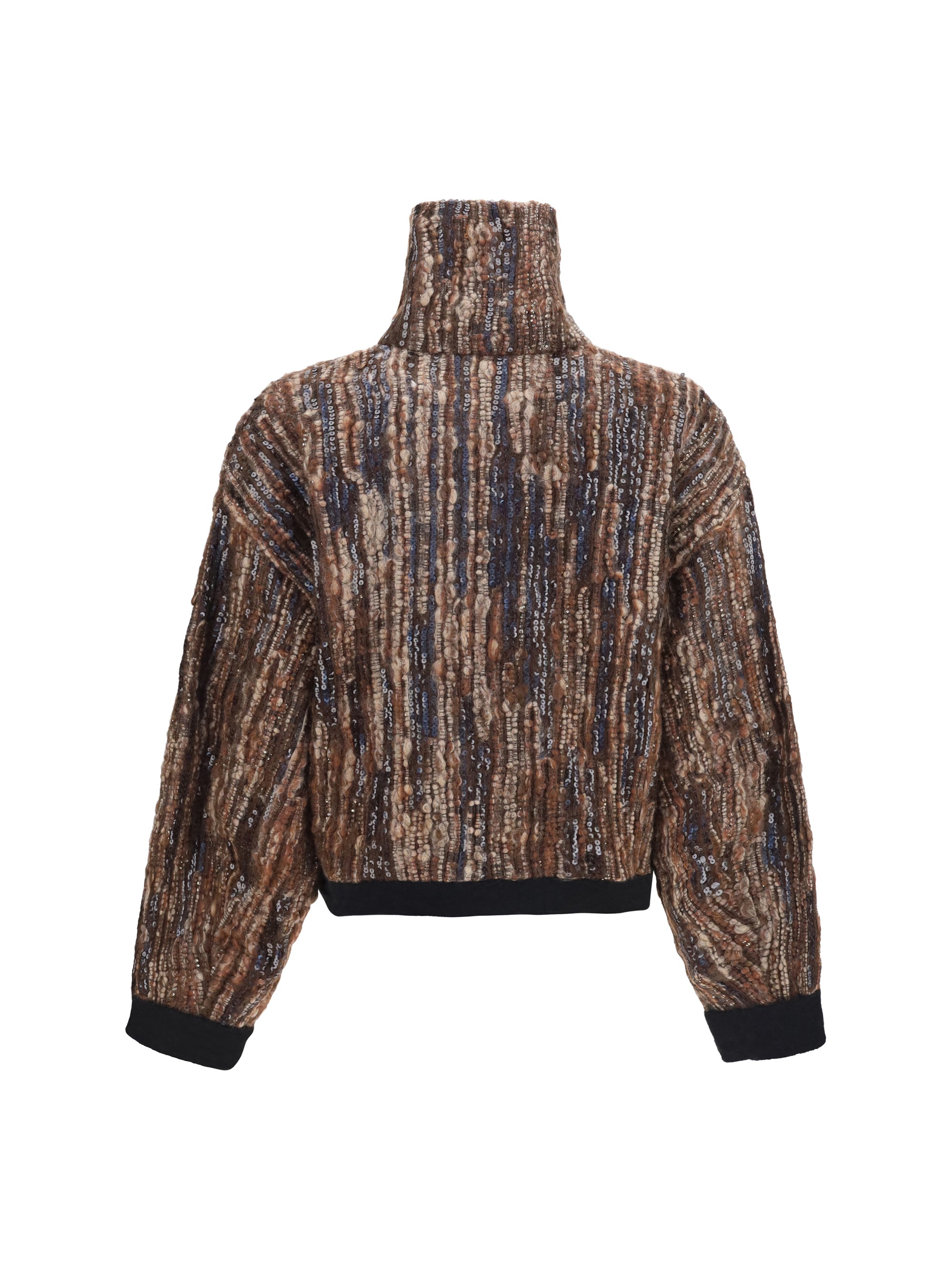 perforated zip cardigan