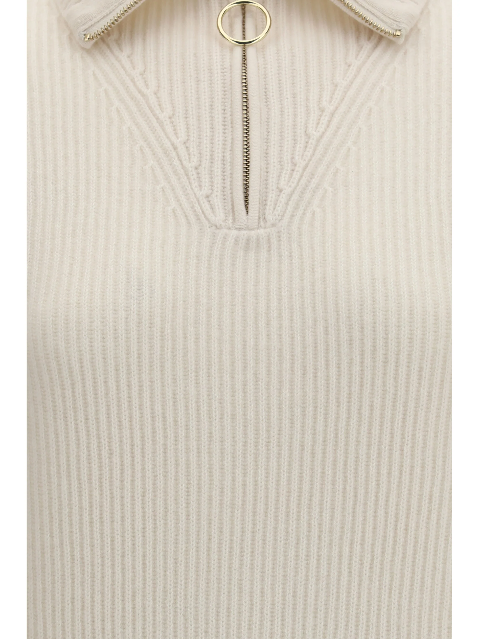 wool and cashmere half zip sweater