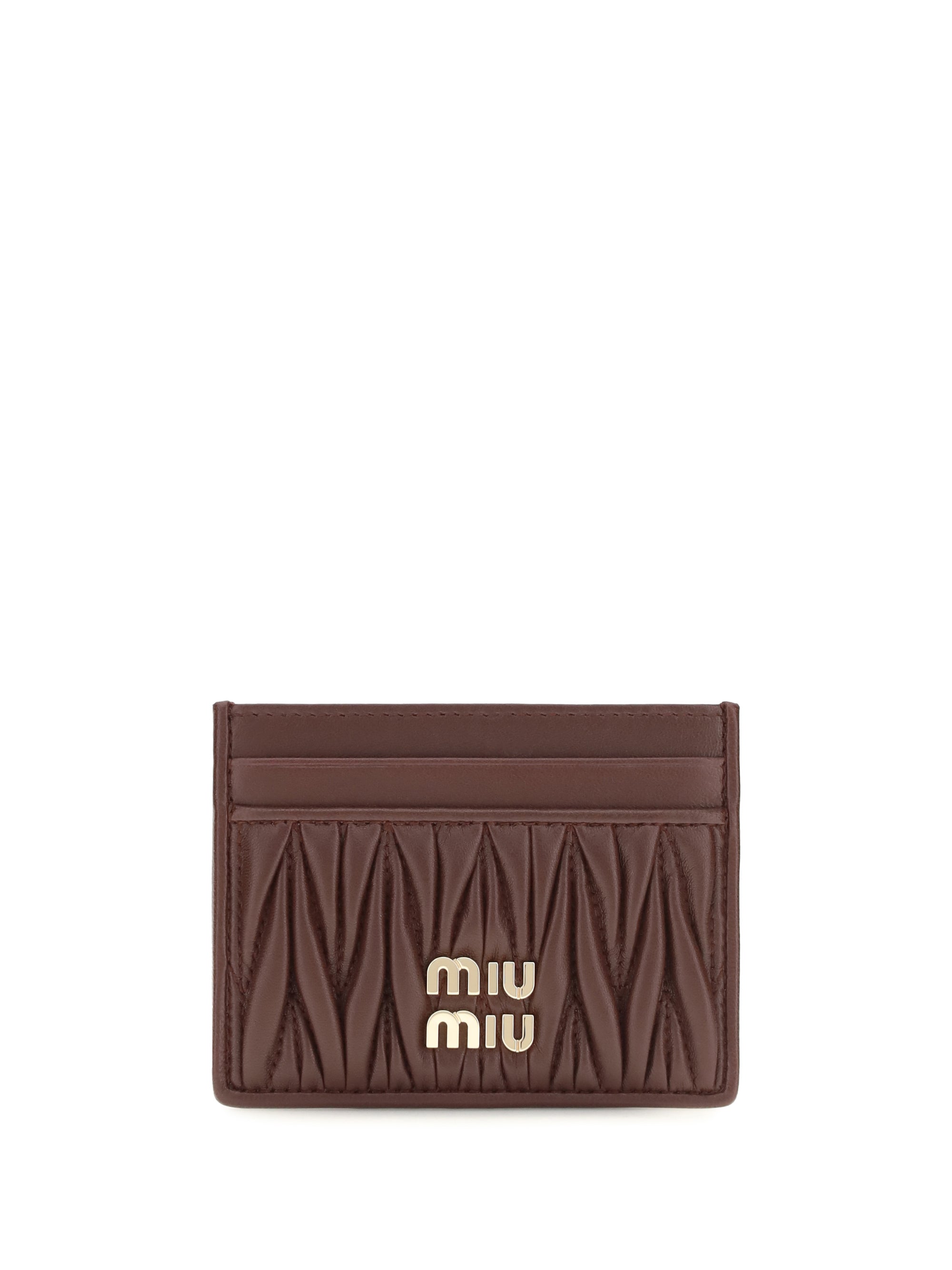 MIU MIU OS matelassé nappa leather card holder