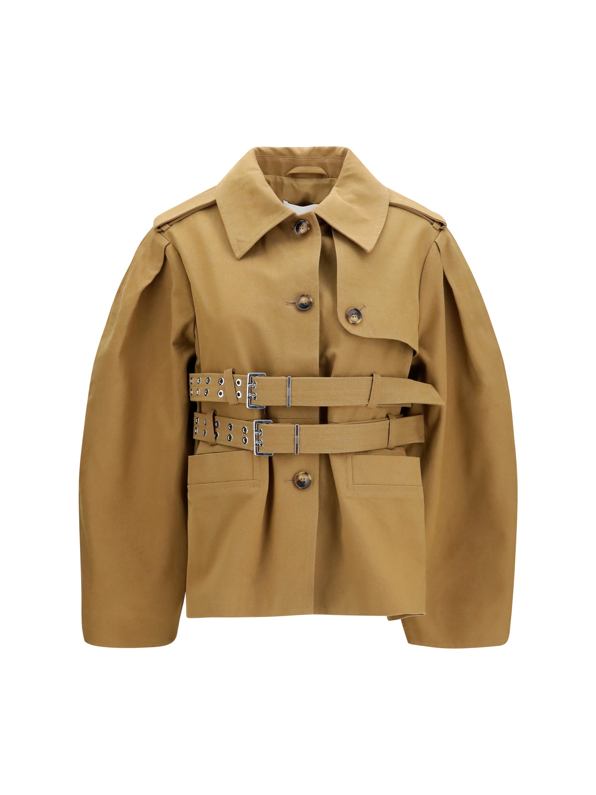 GANNI 36 canvas jacket with double belt