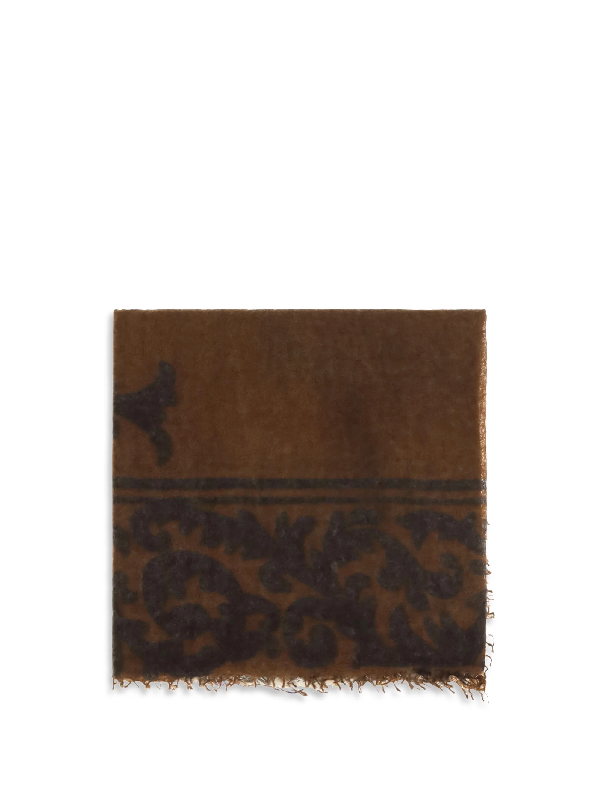 MIRROR IN THE SKY OS soufflé cashmere scarf with baroque motif