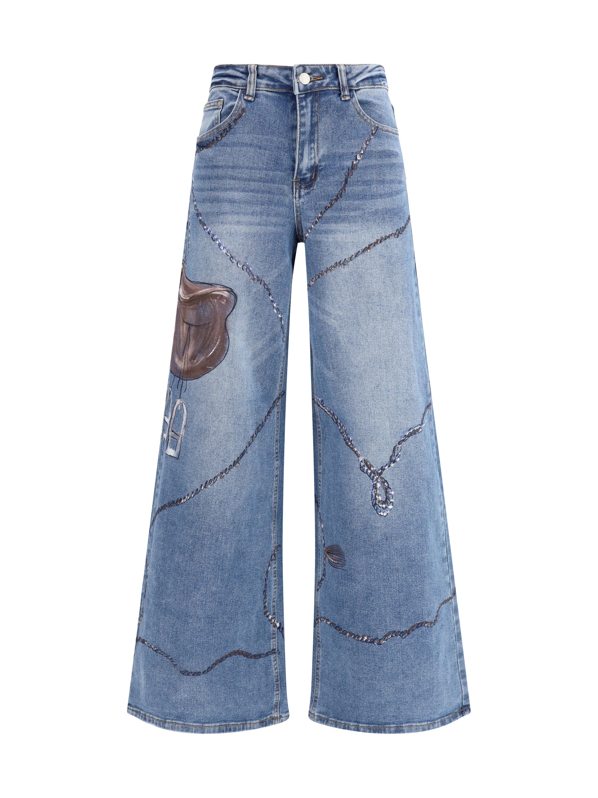 ELLA 38 palazzo long painted jeans in regular fit