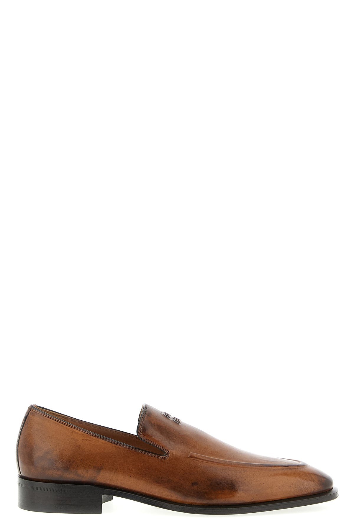 MIU MIU 40 hand-waxed calf leather loafers