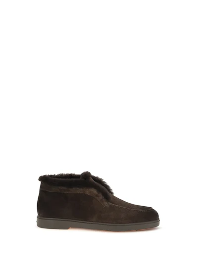suede shearling ankle boots
