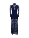 long lace and jersey dress