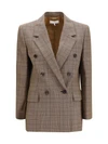 checked double-breasted blazer