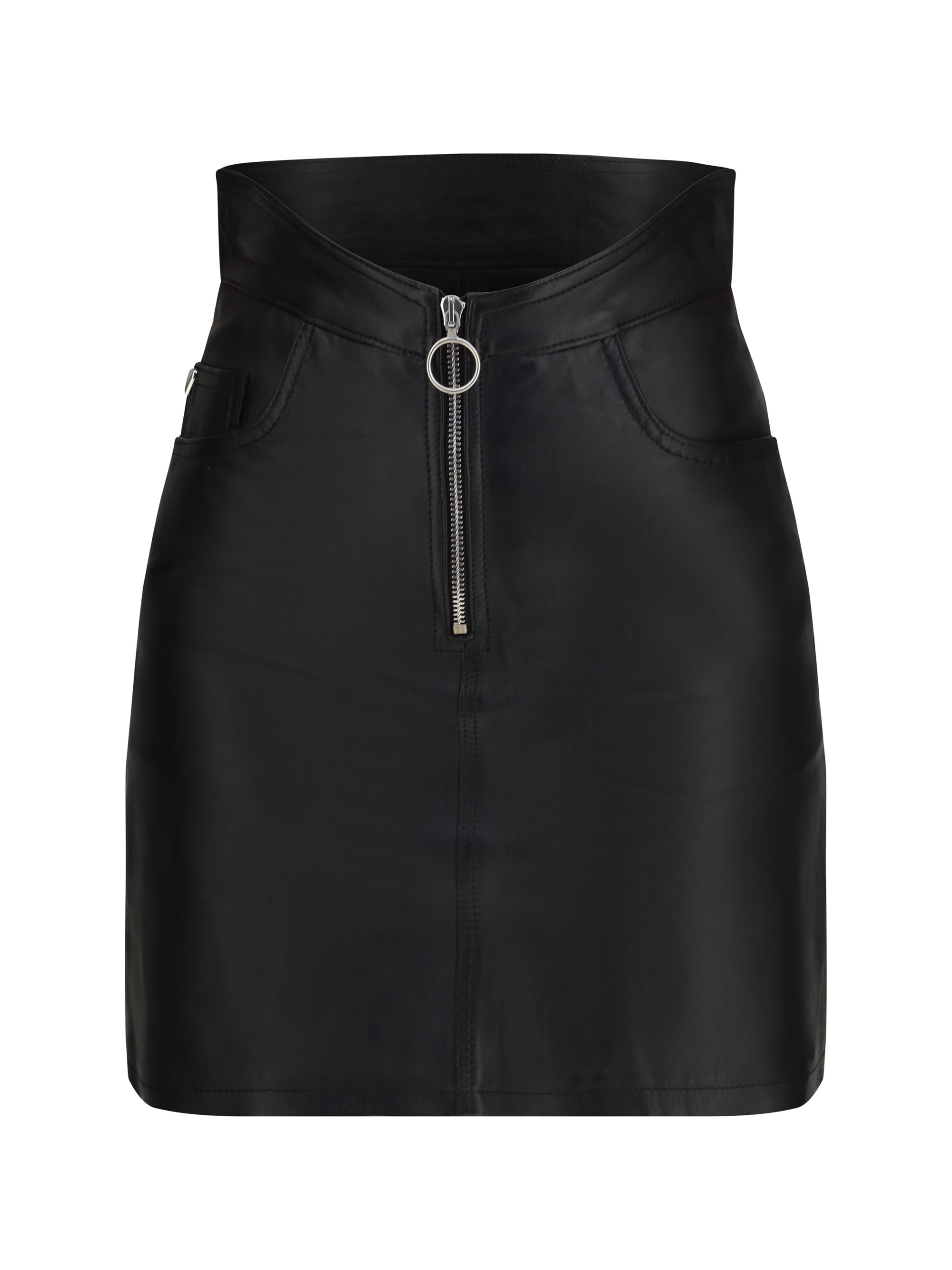 FIORUCCI 40 leather mini skirt with zip