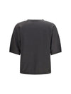 short-sleeve cashmere and silk sweater