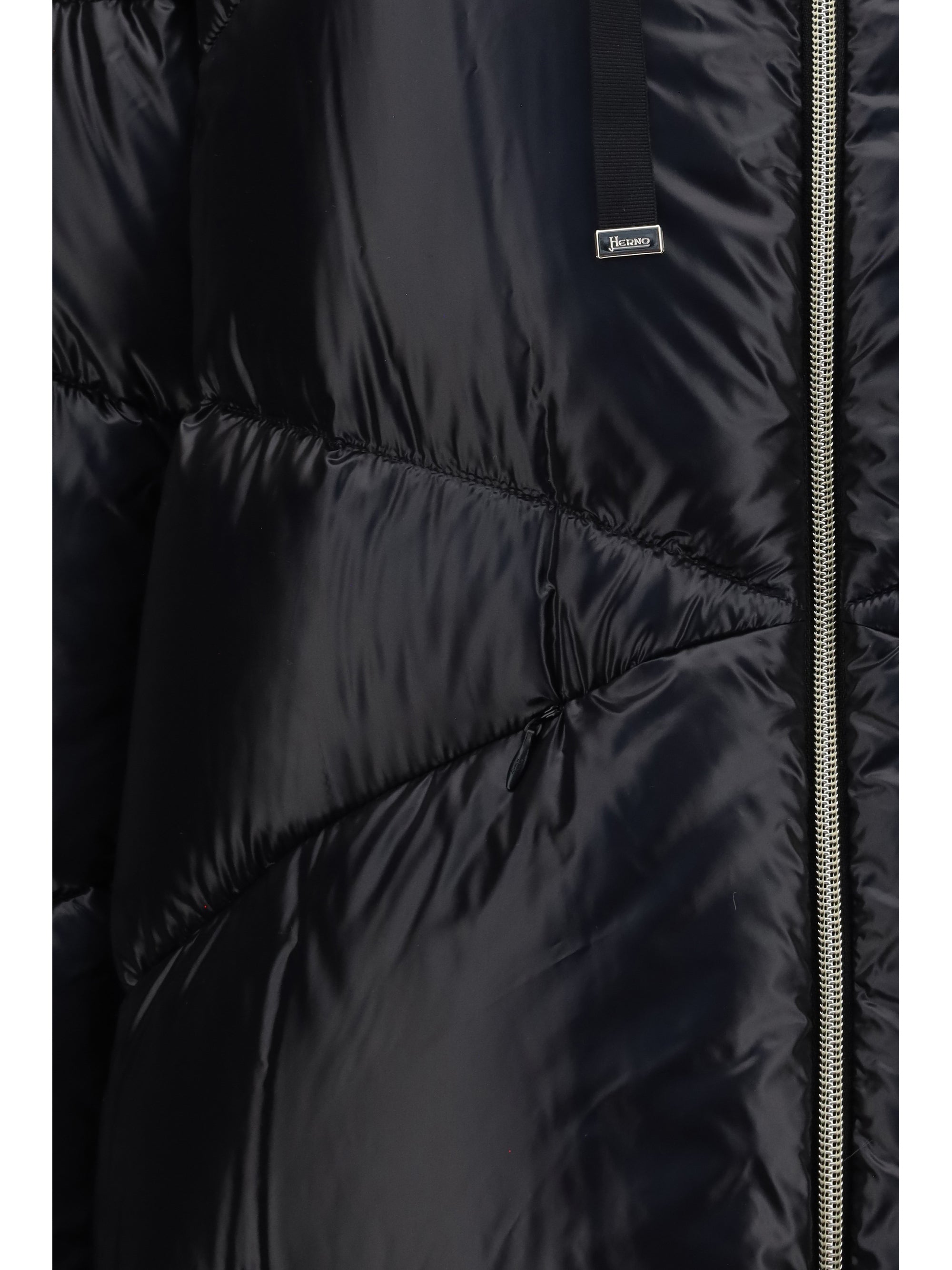 quilted drawstring down jacket