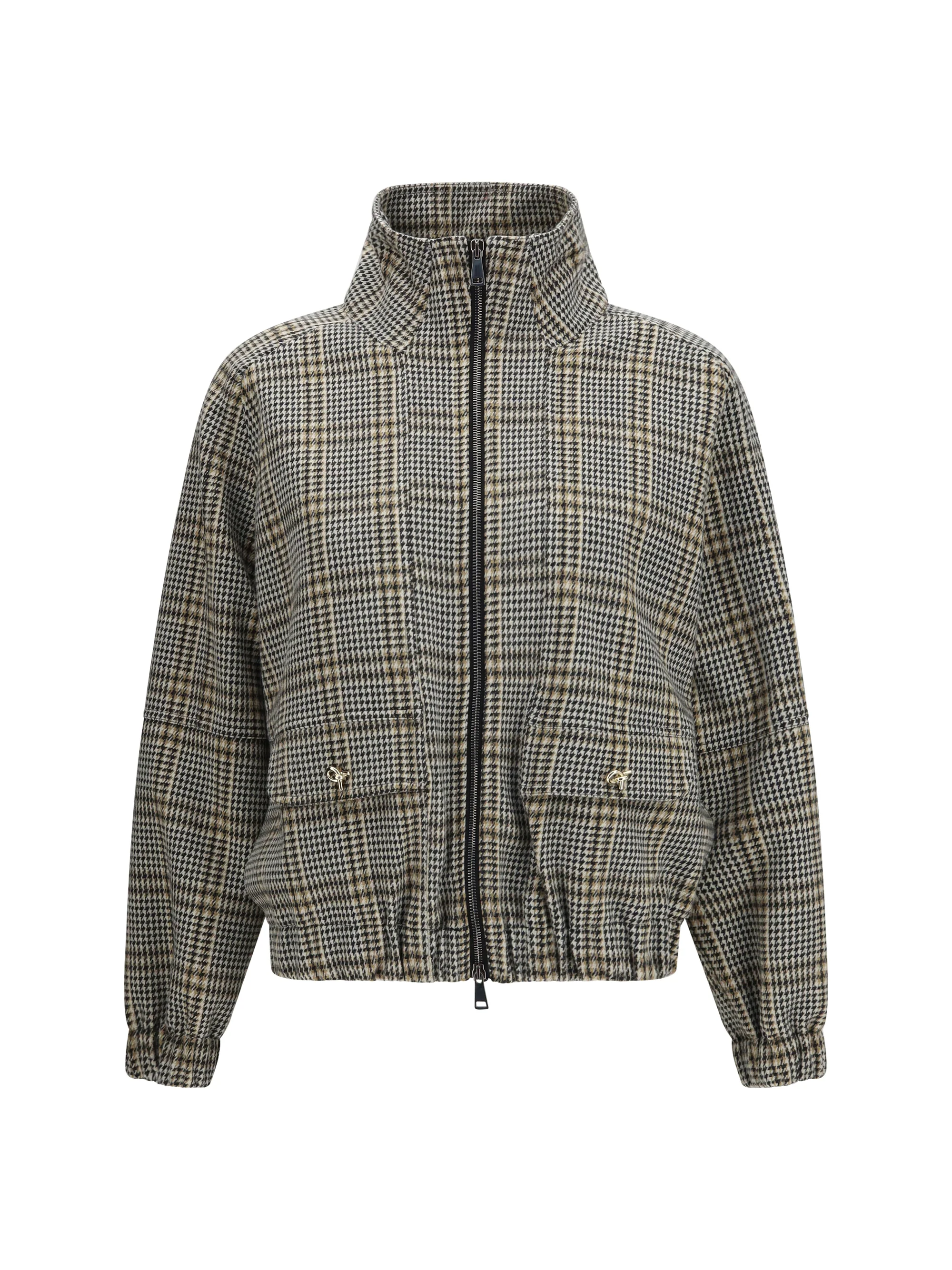 check jersey bomber jacket