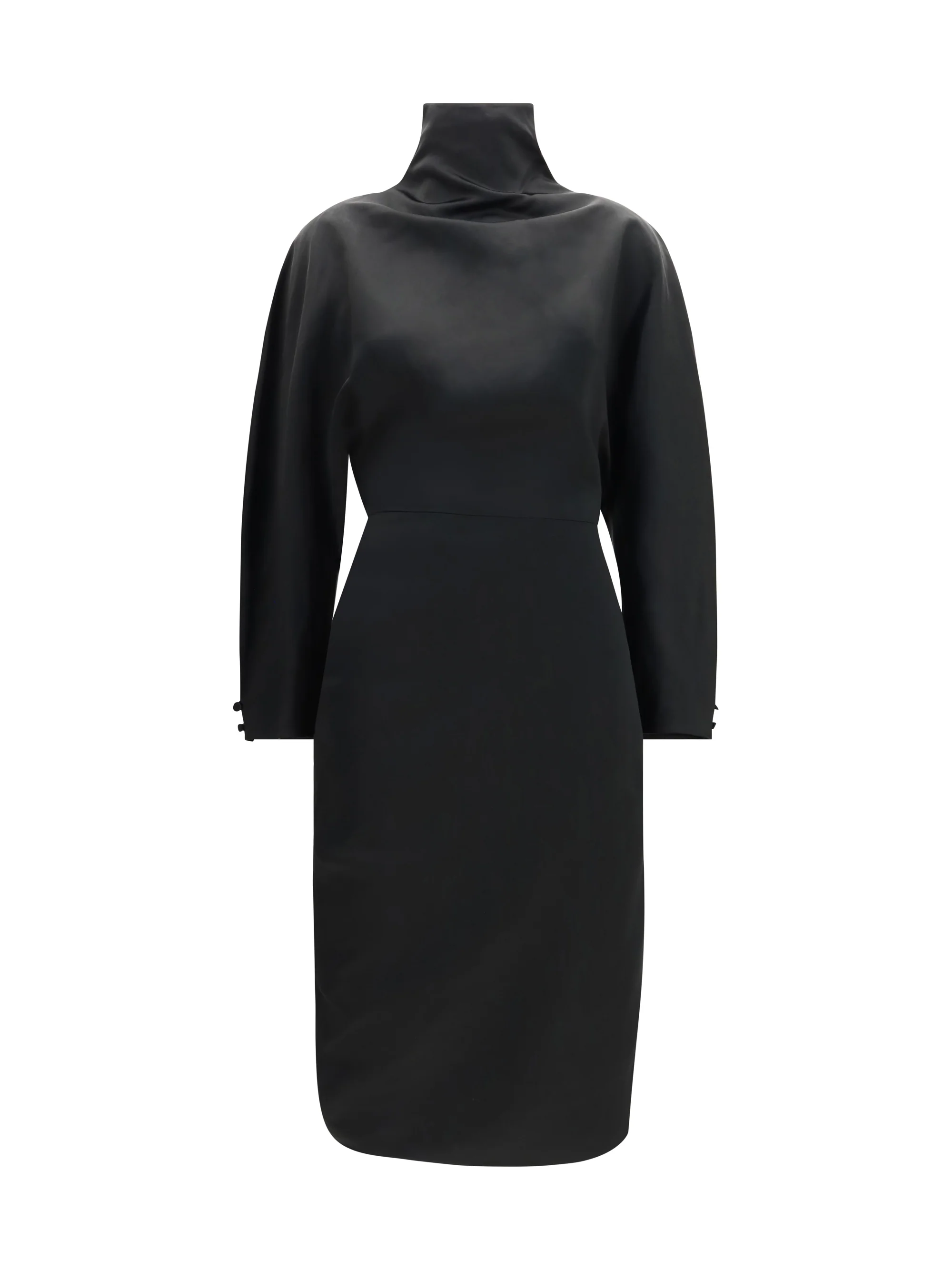 harlin draped ramie-blend satin dress