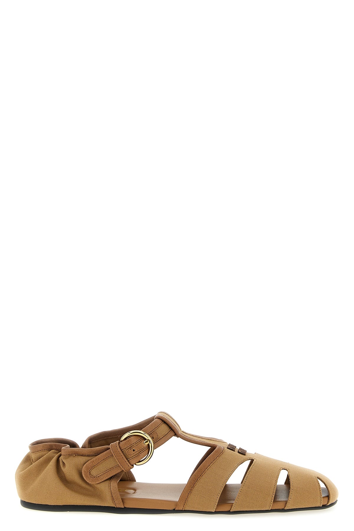 MIU MIU 36 cotton and nappa sandals