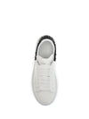 oversized sneakers with suede heel and crystal details