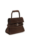 medium top handle bag with buckle detail
