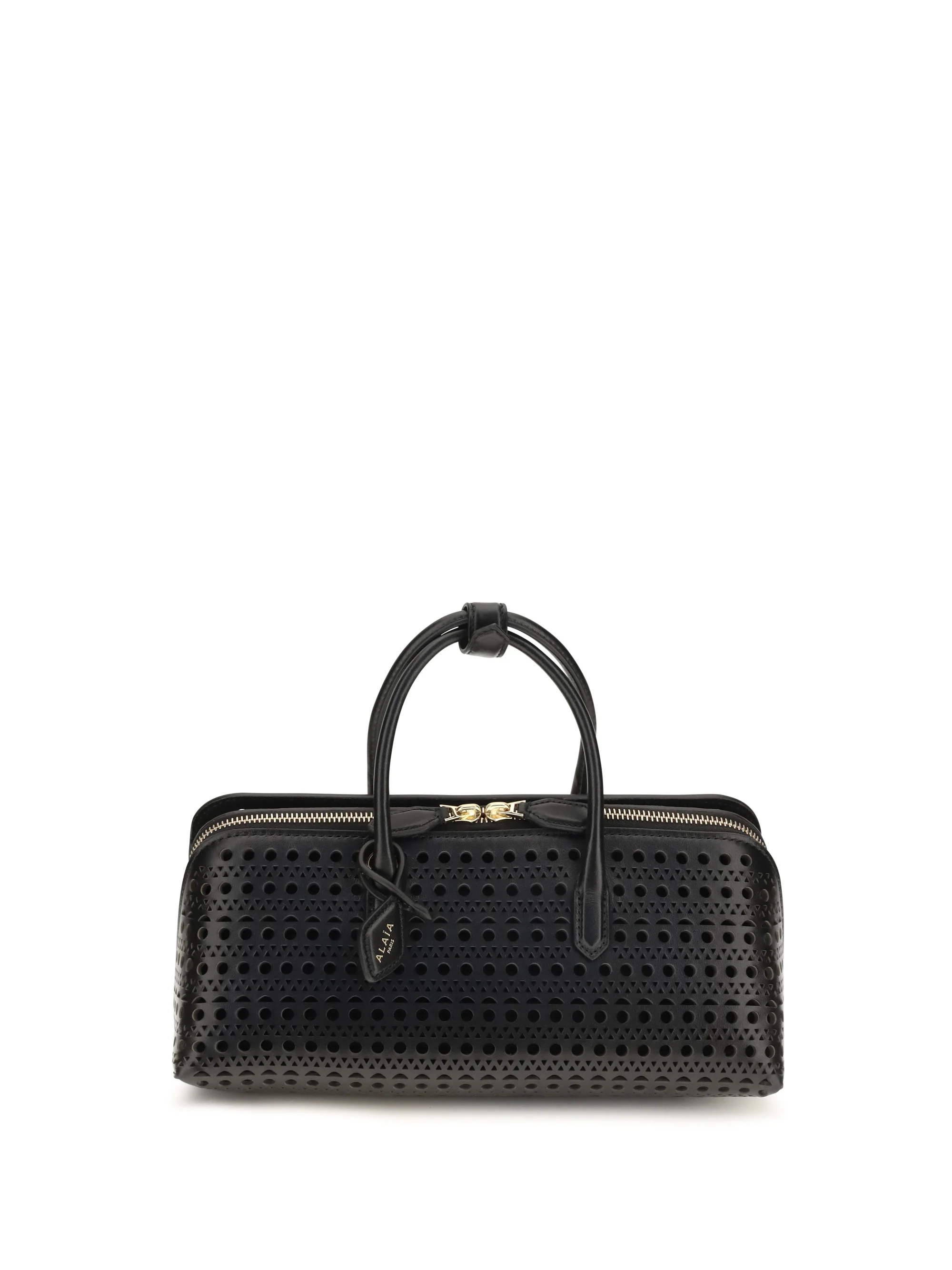 ALAIA OS small delta nabuk handbag