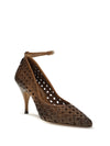 woven leather pumps