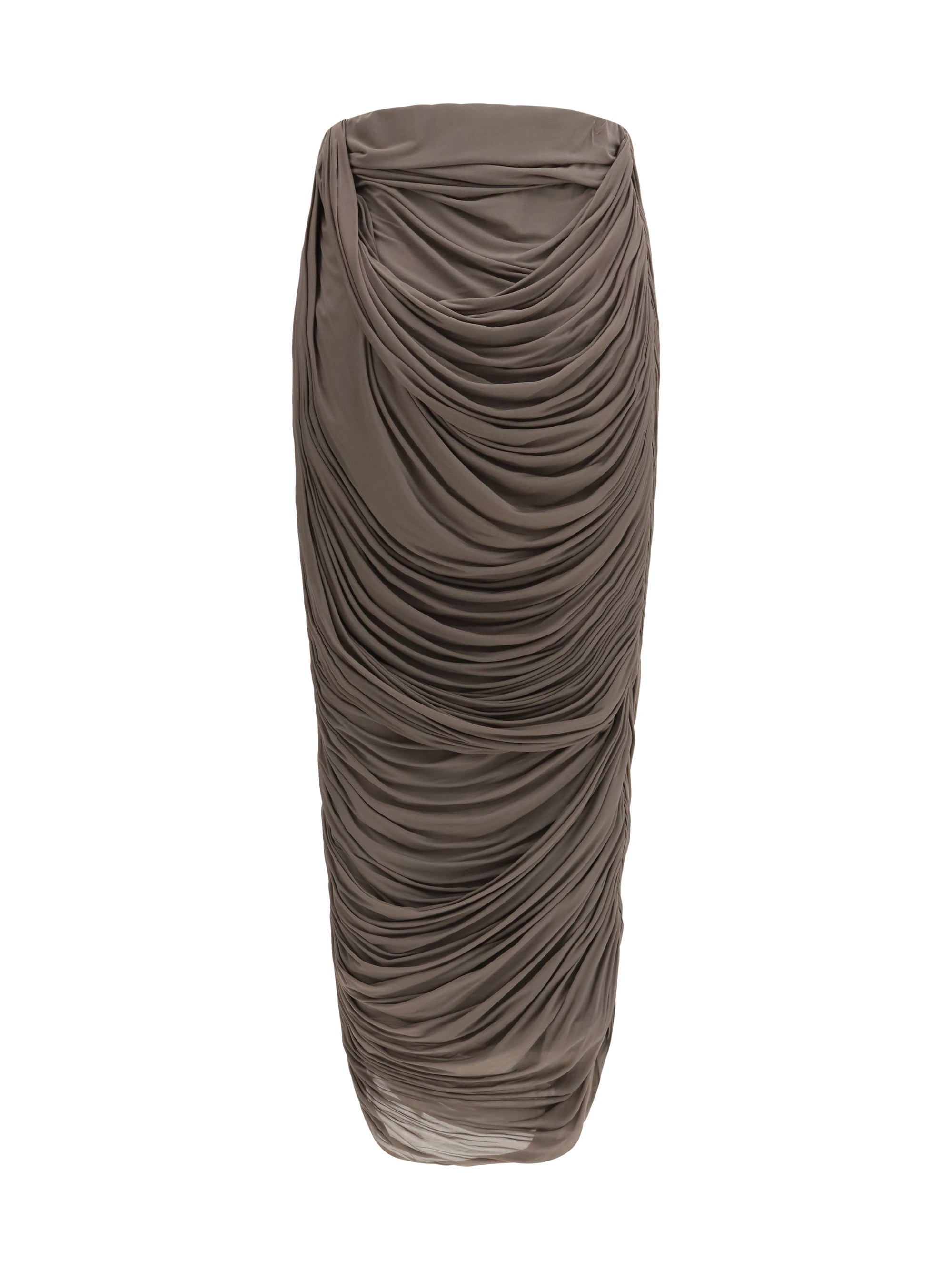MAGDA BUTRYM 38 draped silk midi skirt