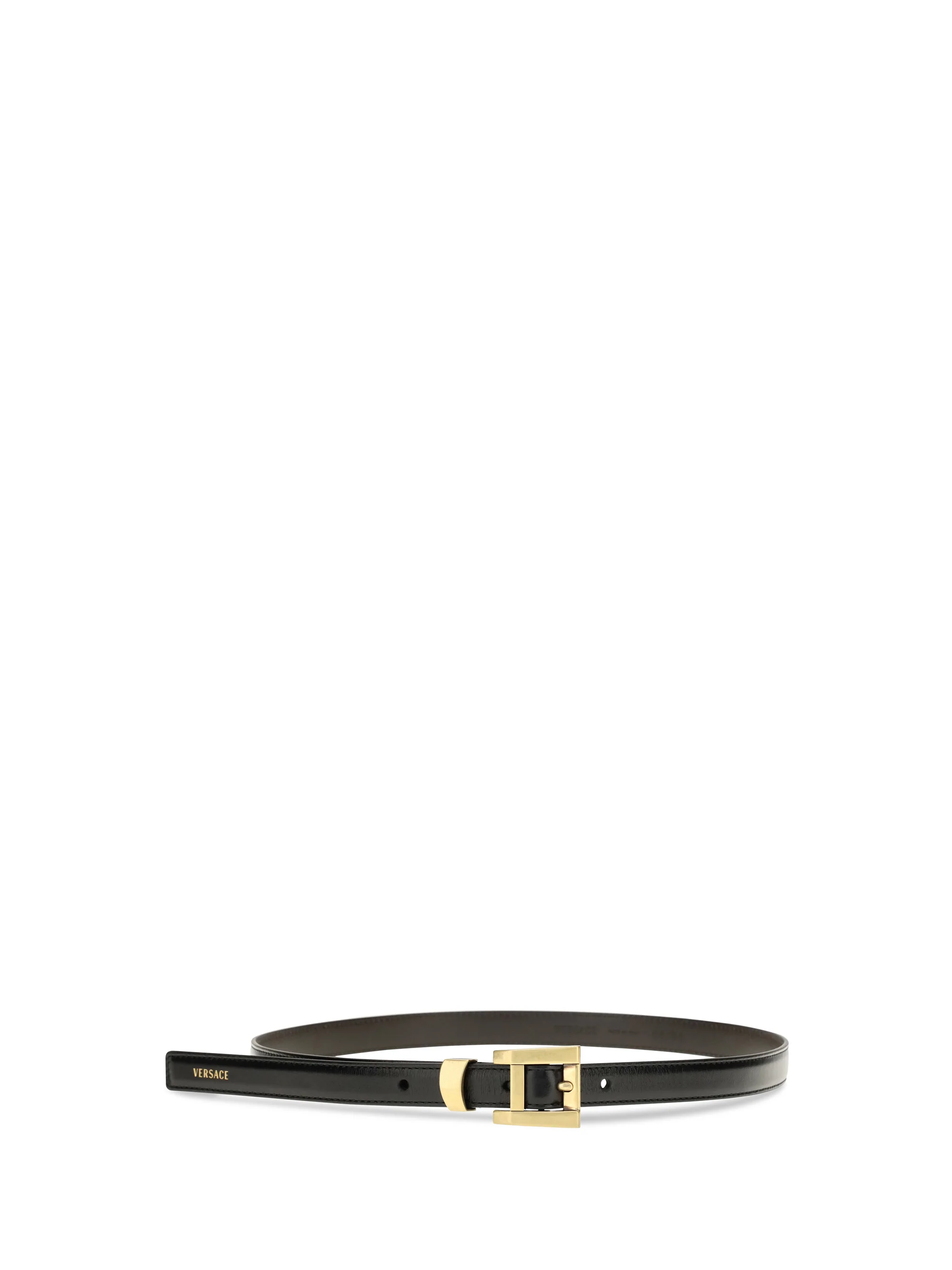 VERSACE 80 glossy leather logo print belt
