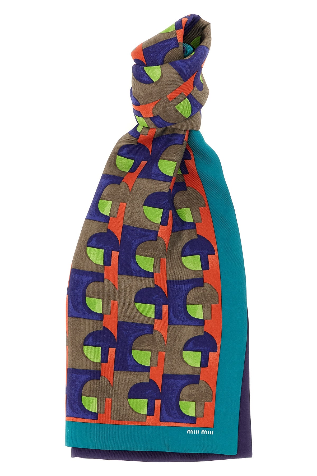 MIU MIU OS medium scarf in silk twill
