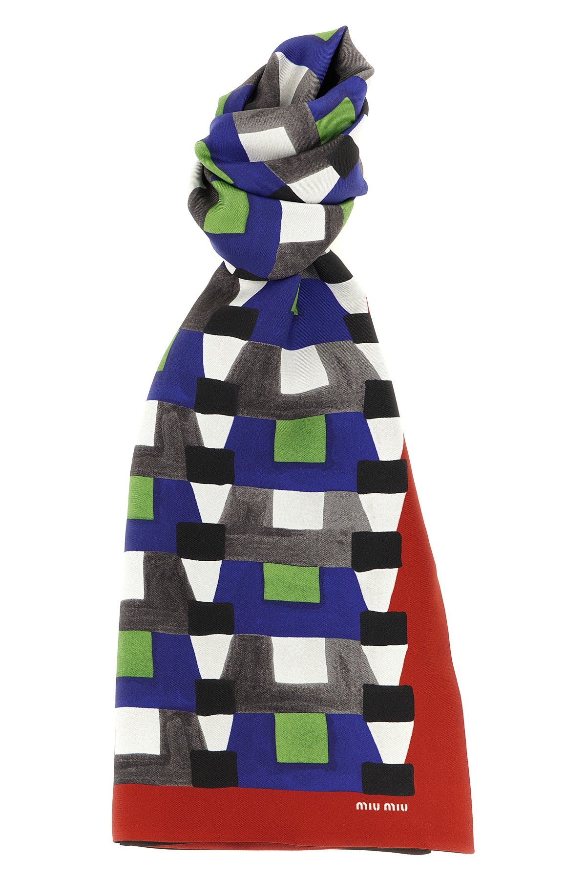MIU MIU OS medium scarf in silk twill