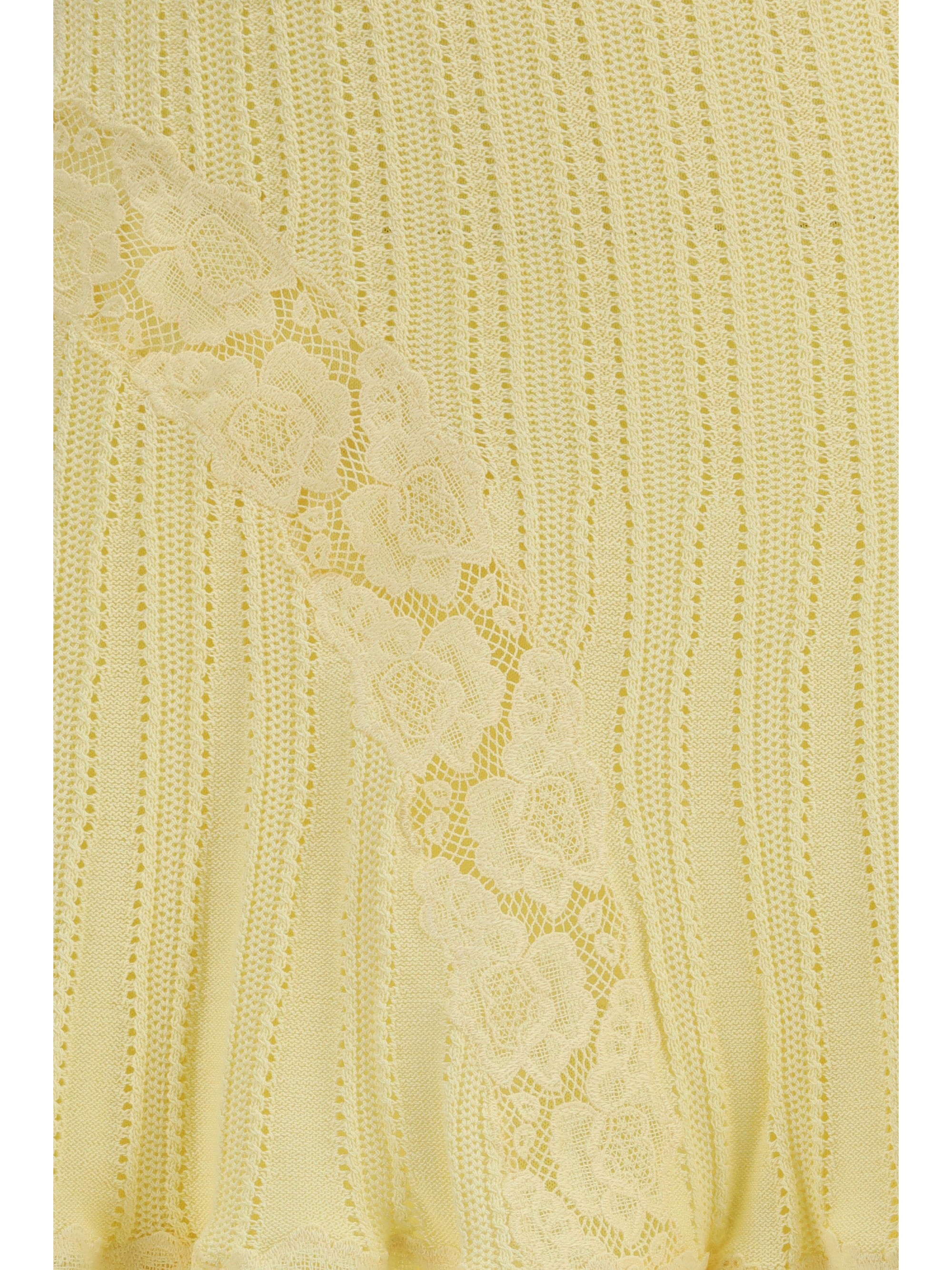 pointelle knit mini skirt