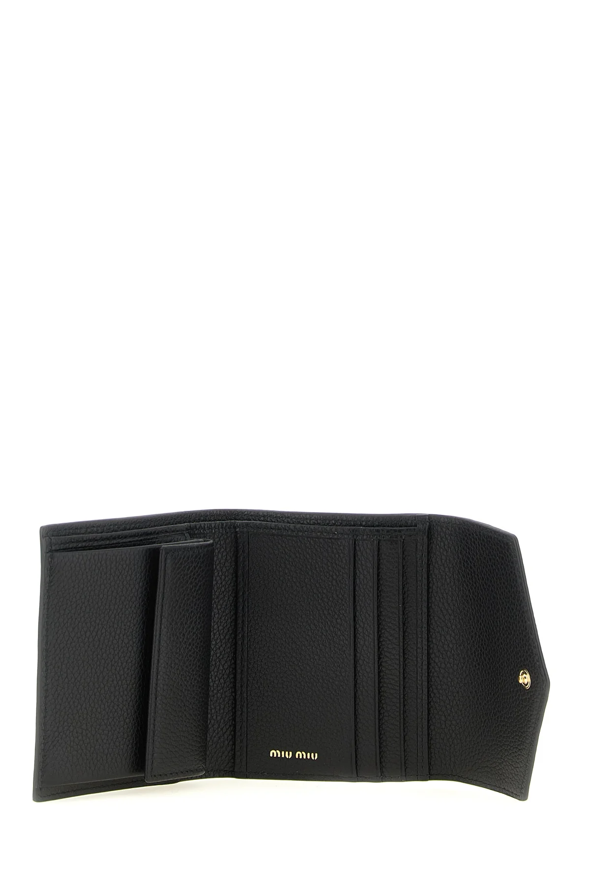 the miu miu compact black hammered leather wallet represents the essence of luxu