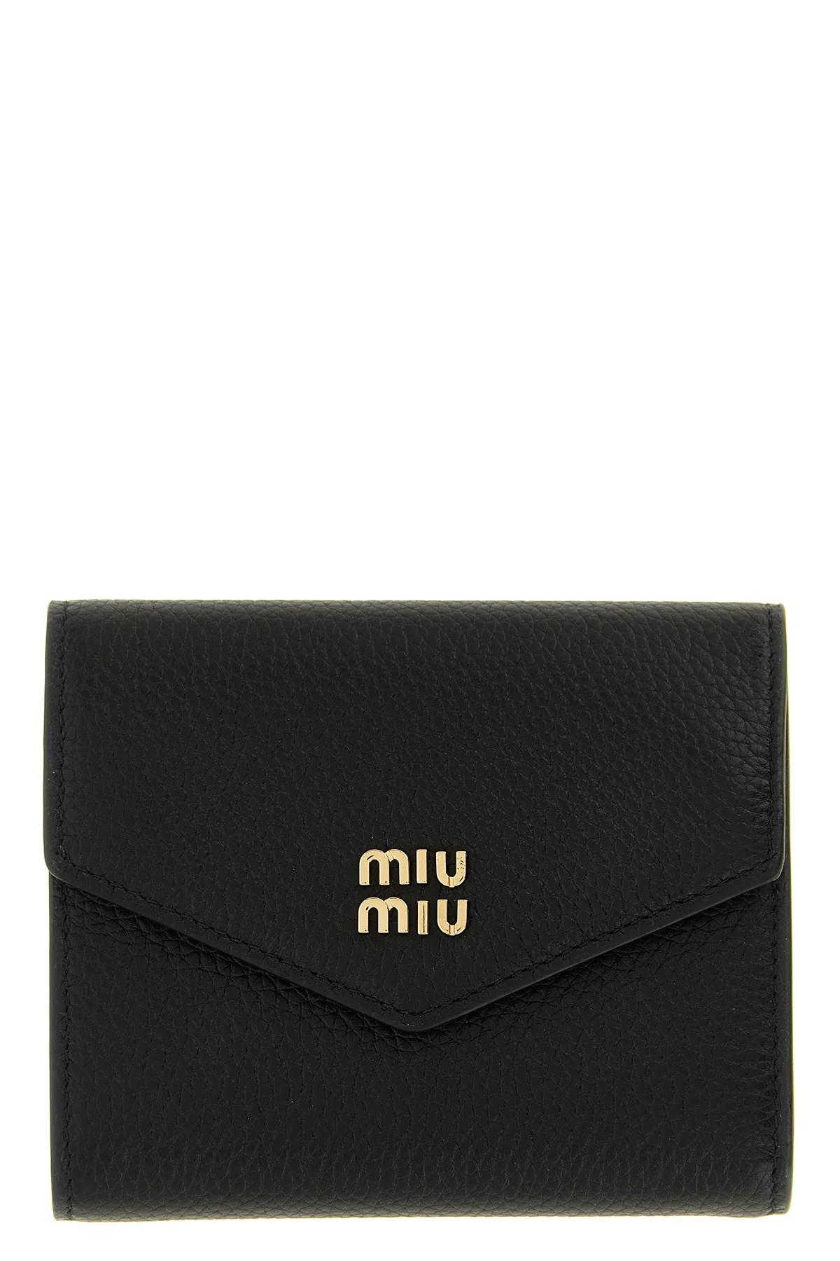 MIU MIU OS the miu miu compact black hammered leather wallet represents the essence of luxu