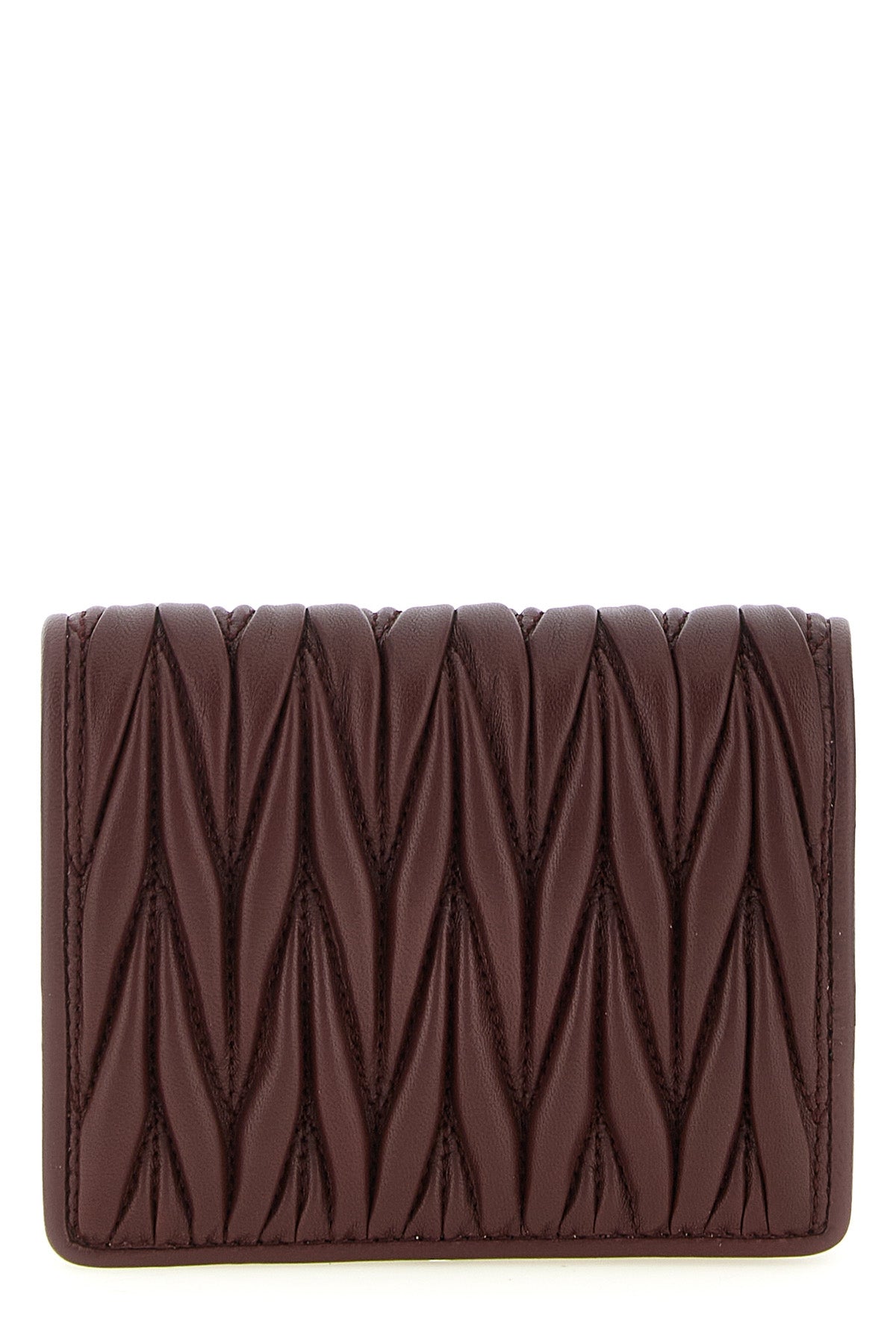 MIU MIU OS small wallet in matelassé nappa leather