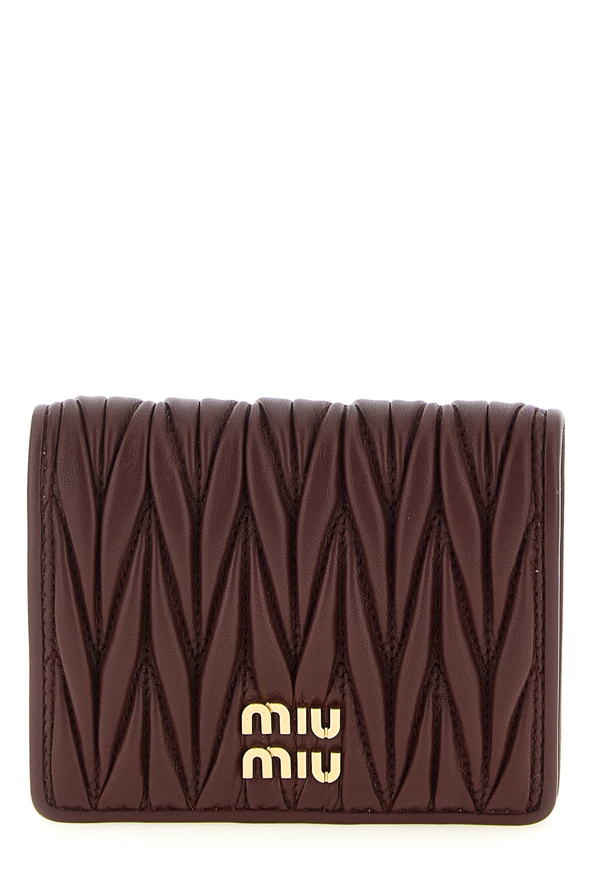 MIU MIU OS small wallet in matelassé nappa leather