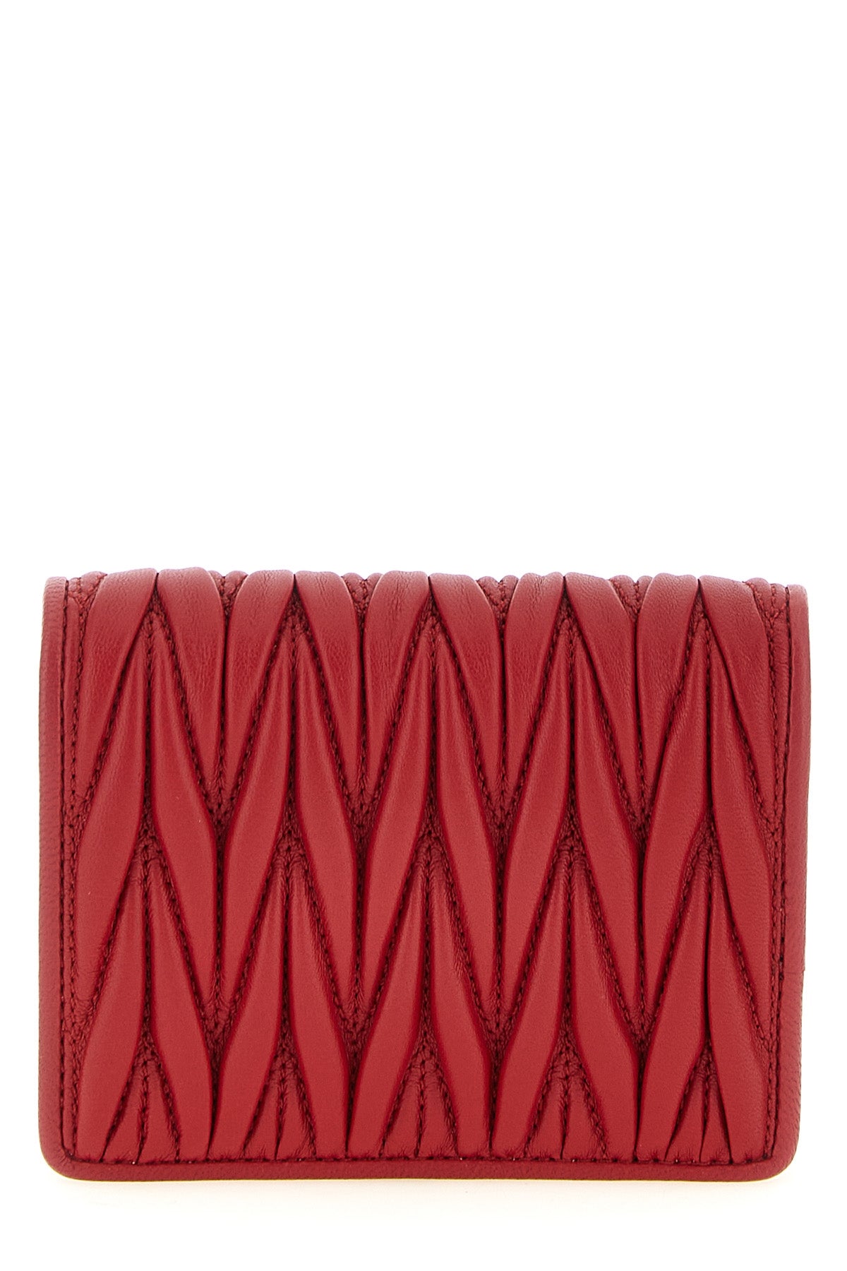 MIU MIU OS small wallet in matelassé nappa leather