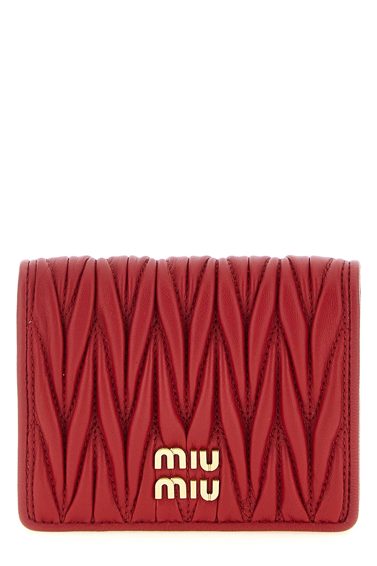 MIU MIU OS small wallet in matelassé nappa leather