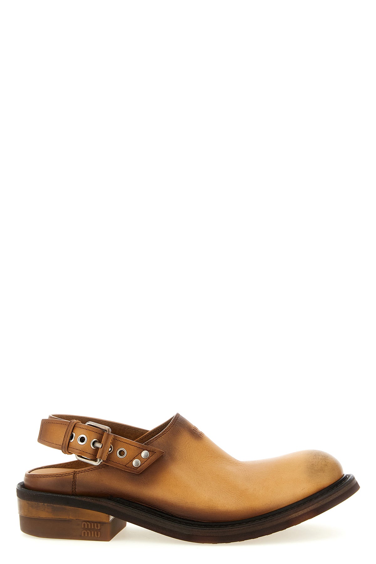 MIU MIU 36 foule leather sabots