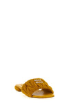 slides in matelassé suede